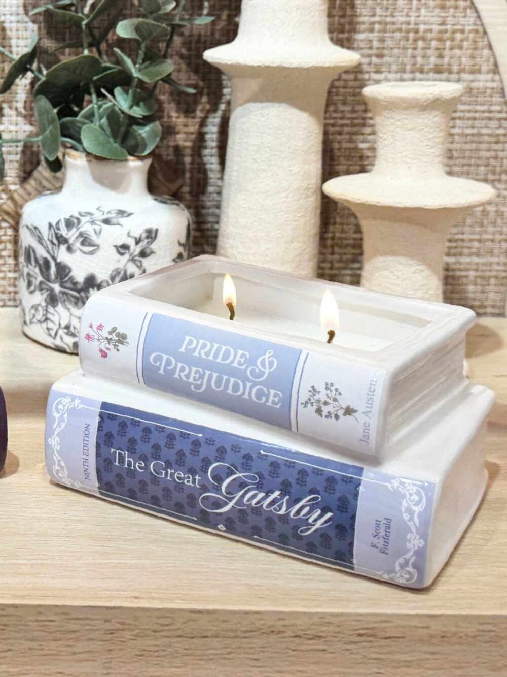 Classic Literature Book Candle Set of 2 - Picture 3 of 6